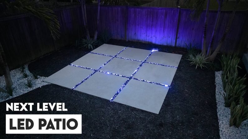 How I took my patio to the next level ( Concrete patio with LED )