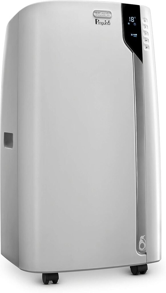 DeLonghi 14000 BTU Portable Air Conditioner, Dehumidifier  Fan + Cool Surround Remote w/Built-in Temperature Control Sensor  Quiet Mode, 700 sq ft, XLarge Room, Pinguino 8600 BTU (DOE), White