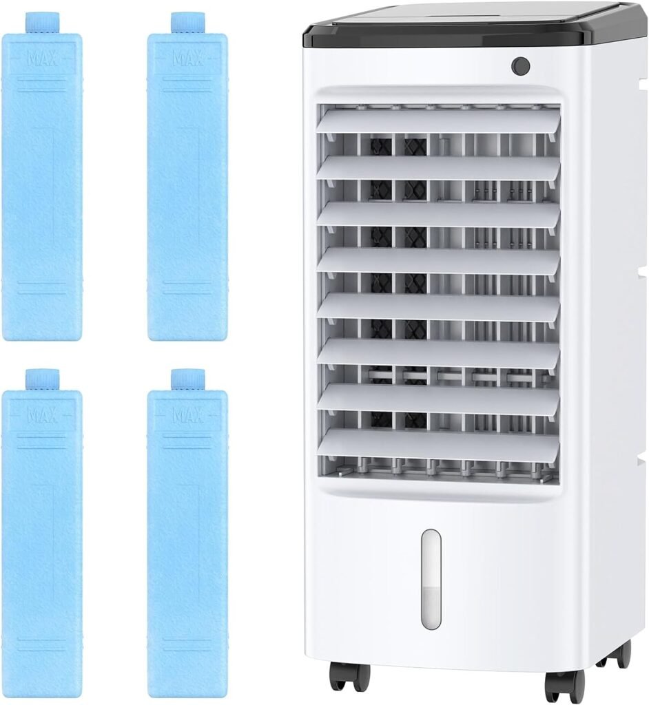 Evaporative Air Cooler, BALKO 3-IN-1 Windowless Portable Air Conditioner  BALKO Ice Packs for Cooler