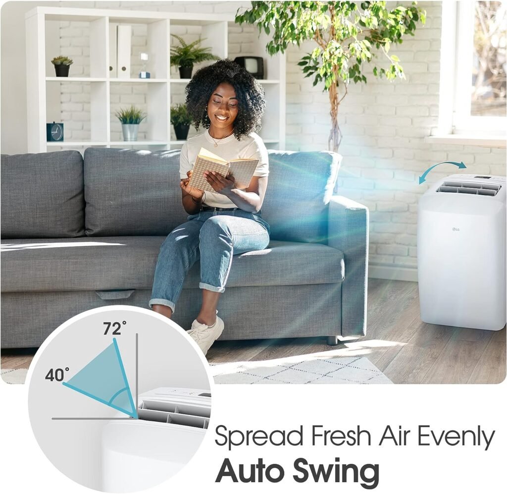 LG 6000 BTU Portable Air Conditioners [2023 New] Wheels for Easy Install  Mobility LCD Display Remote Control Cools 260 Sq.Ft 3-in-1 function Timer air conditioner AC Unit Home Room White LP0623WSR